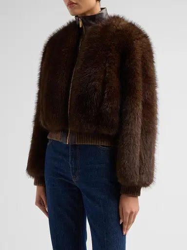 Zimmermann Women's Valiant Faux Fur Jacket - Brown | Thumbnail 4 Zimmermann Women's Valiant Faux Fur Jacket - Brown | Thumbnail 4