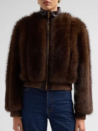 Zimmermann Women's Valiant Faux Fur Jacket - Brown | Thumbnail 5 Zimmermann Women's Valiant Faux Fur Jacket - Brown | Thumbnail 5