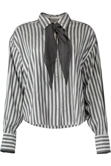 Brunello Cucinelli Wide Stripe Relaxed Shirt | Thumbnail 1 Brunello Cucinelli Wide Stripe Relaxed Shirt | Thumbnail 1