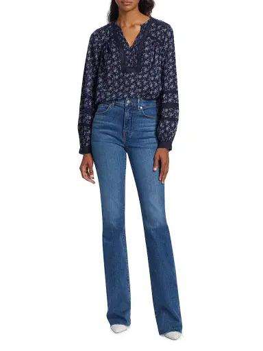 Veronica Beard Women's Cameron Boot-Cut Jeans - Serendipity | Thumbnail 2 Veronica Beard Women's Cameron Boot-Cut Jeans - Serendipity | Thumbnail 2