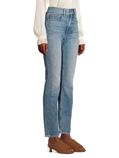 Lafayette 148 New York Women's Reeve High-Rise Stretch Straight-Leg Ankle Jeans - Faded Skyline | Thumbnail 4 Lafayette 148 New York Women's Reeve High-Rise Stretch Straight-Leg Ankle Jeans - Faded Skyline | Thumbnail 4
