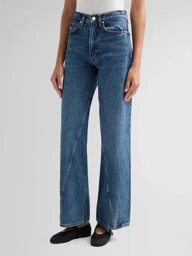 Anine Bing Women's Brie Wide-Leg Jeans - Washed Blue - Size 32 | Thumbnail 4 Anine Bing Women's Brie Wide-Leg Jeans - Washed Blue - Size 32 | Thumbnail 4