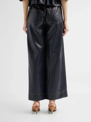 Cinq à Sept Women's Faux-Leather Betsy Pants - Navy Amber | Thumbnail 3 Cinq à Sept Women's Faux-Leather Betsy Pants - Navy Amber | Thumbnail 3