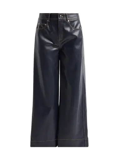 Cinq à Sept Women's Faux-Leather Betsy Pants - Navy Amber | Thumbnail 1 Cinq à Sept Women's Faux-Leather Betsy Pants - Navy Amber | Thumbnail 1