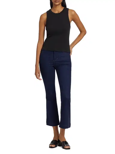Veronica Beard Women's Jordyn Cotton-Blend Crop Tank - Black | Thumbnail 2 Veronica Beard Women's Jordyn Cotton-Blend Crop Tank - Black | Thumbnail 2