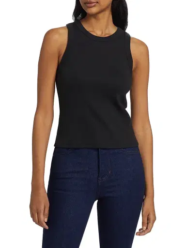 Veronica Beard Women's Jordyn Cotton-Blend Crop Tank - Black | Thumbnail 3 Veronica Beard Women's Jordyn Cotton-Blend Crop Tank - Black | Thumbnail 3