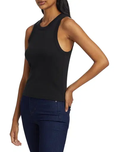 Veronica Beard Women's Jordyn Cotton-Blend Crop Tank - Black | Thumbnail 4 Veronica Beard Women's Jordyn Cotton-Blend Crop Tank - Black | Thumbnail 4