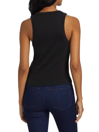 Veronica Beard Women's Jordyn Cotton-Blend Crop Tank - Black | Thumbnail 5 Veronica Beard Women's Jordyn Cotton-Blend Crop Tank - Black | Thumbnail 5