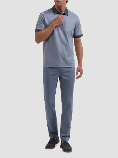 Bugatchi Men's Contrast Collar Cotton Polo Shirt | Thumbnail 2 Bugatchi Men's Contrast Collar Cotton Polo Shirt | Thumbnail 2