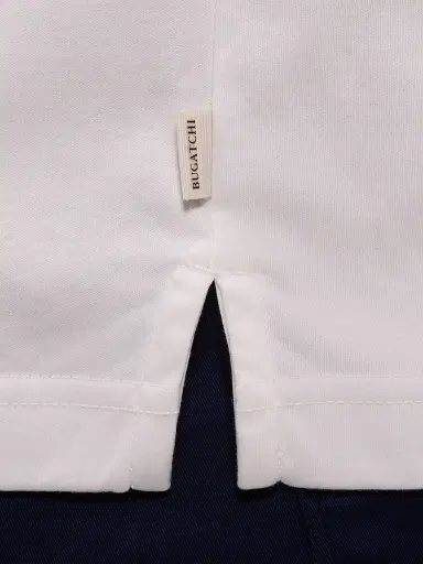 Bugatchi Men's Contrast Collar Cotton Polo Shirt - Chalk | Thumbnail 6 Bugatchi Men's Contrast Collar Cotton Polo Shirt - Chalk | Thumbnail 6