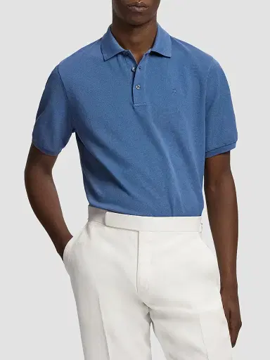 Ralph Lauren Purple Label Men's Cashmere-Blend Polo Shirt | Thumbnail 4 Ralph Lauren Purple Label Men's Cashmere-Blend Polo Shirt | Thumbnail 4