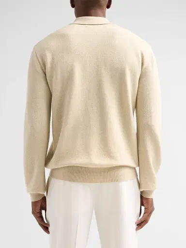 Ralph Lauren Purple Label Men's Warm Weather Long-Sleeve Polo Shirt | Thumbnail 3 Ralph Lauren Purple Label Men's Warm Weather Long-Sleeve Polo Shirt | Thumbnail 3