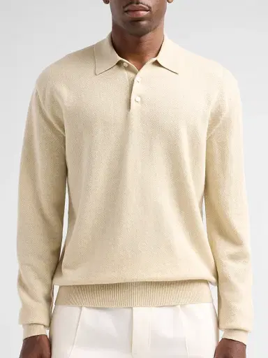 Ralph Lauren Purple Label Men's Warm Weather Long-Sleeve Polo Shirt | Thumbnail 5 Ralph Lauren Purple Label Men's Warm Weather Long-Sleeve Polo Shirt | Thumbnail 5