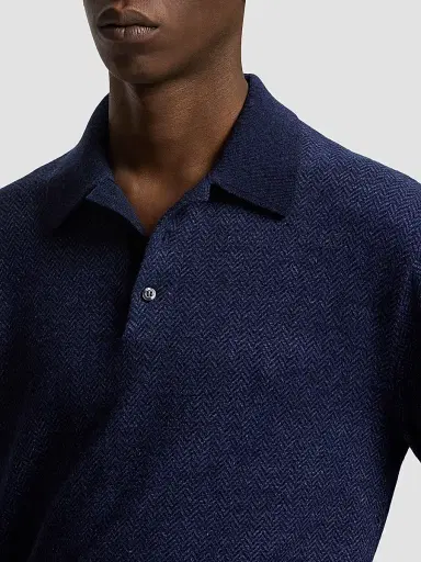 Ralph Lauren Purple Label Men's Warm Weather Long-Sleeve Polo Shirt - Navy Multi - Size XXL | Thumbnail 5 Ralph Lauren Purple Label Men's Warm Weather Long-Sleeve Polo Shirt - Navy Multi - Size XXL | Thumbnail 5