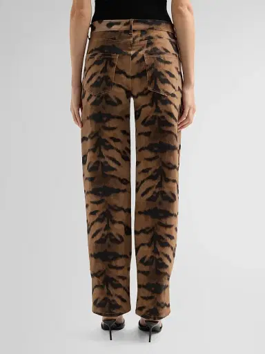 Kobi Halperin Women's Hallie Tiger-Print Tapered Barrel-Leg Jeans | Thumbnail 3 Kobi Halperin Women's Hallie Tiger-Print Tapered Barrel-Leg Jeans | Thumbnail 3