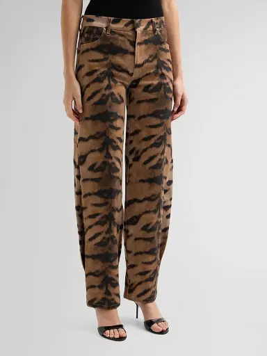 Kobi Halperin Women's Hallie Tiger-Print Tapered Barrel-Leg Jeans | Thumbnail 4 Kobi Halperin Women's Hallie Tiger-Print Tapered Barrel-Leg Jeans | Thumbnail 4