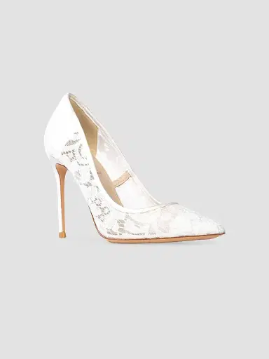 Black Suede Studio Women's Gia 100MM Lace Pumps - White Lace - Size 12 | Thumbnail 2 Black Suede Studio Women's Gia 100MM Lace Pumps - White Lace - Size 12 | Thumbnail 2