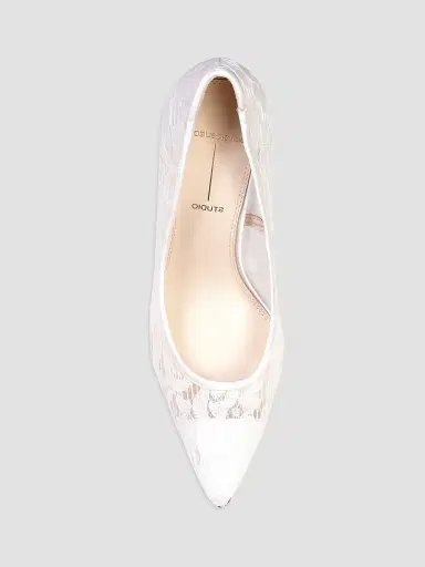 Black Suede Studio Women's Gia 100MM Lace Pumps - White Lace - Size 12 | Thumbnail 3 Black Suede Studio Women's Gia 100MM Lace Pumps - White Lace - Size 12 | Thumbnail 3