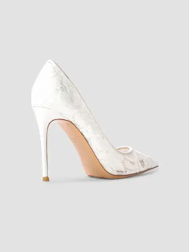 Black Suede Studio Women's Gia 100MM Lace Pumps - White Lace - Size 12 | Thumbnail 6 Black Suede Studio Women's Gia 100MM Lace Pumps - White Lace - Size 12 | Thumbnail 6
