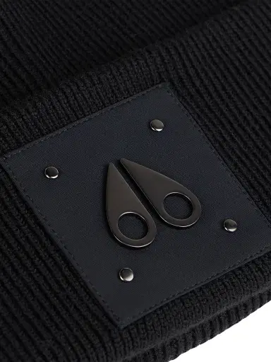 Moose Knuckles Men's Neige Wool Beanie - Black | Thumbnail 4 Moose Knuckles Men's Neige Wool Beanie - Black | Thumbnail 4