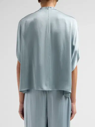 Lapointe Women's Satin Mock Turtleneck Blouse | Thumbnail 3 Lapointe Women's Satin Mock Turtleneck Blouse | Thumbnail 3
