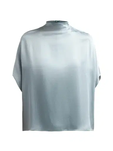 Lapointe Women's Satin Mock Turtleneck Blouse | Thumbnail 1 Lapointe Women's Satin Mock Turtleneck Blouse | Thumbnail 1