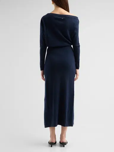 Altuzarra Women's Kasos One-Shoulder Drape Midi-Dress - Navy | Thumbnail 3 Altuzarra Women's Kasos One-Shoulder Drape Midi-Dress - Navy | Thumbnail 3