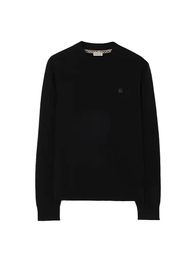 Burberry Men's Clifford Logo Cashmere-Blend Sweater - Black | Thumbnail 1 Burberry Men's Clifford Logo Cashmere-Blend Sweater - Black | Thumbnail 1