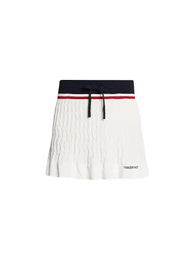 Casablanca Women's Cable-Knit Drawstring Miniskirt - White Navy | Thumbnail 1 Casablanca Women's Cable-Knit Drawstring Miniskirt - White Navy | Thumbnail 1