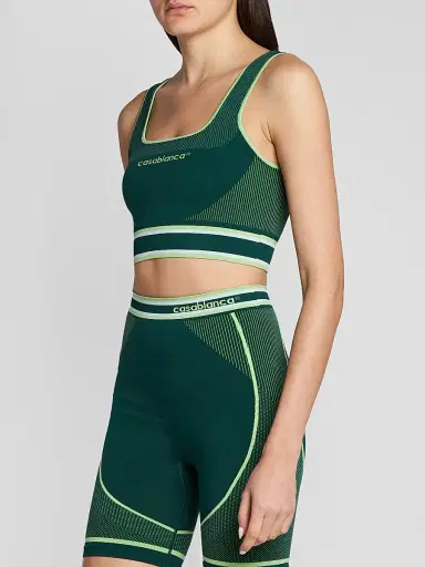 Casablanca Women's Logo Seamless Performance Bralette - Green | Thumbnail 4 Casablanca Women's Logo Seamless Performance Bralette - Green | Thumbnail 4