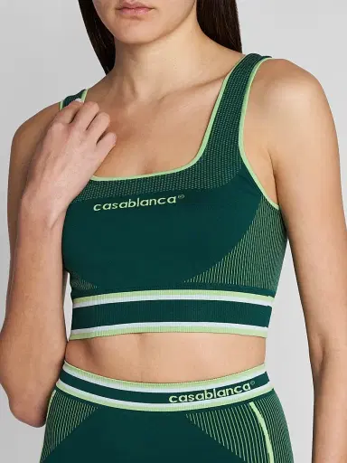 Casablanca Women's Logo Seamless Performance Bralette - Green | Thumbnail 5 Casablanca Women's Logo Seamless Performance Bralette - Green | Thumbnail 5
