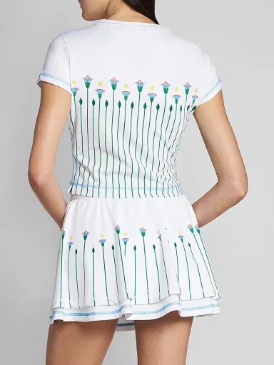 Casablanca Women's Floral Quarter-Zip Tennis Top | Thumbnail 3 Casablanca Women's Floral Quarter-Zip Tennis Top | Thumbnail 3