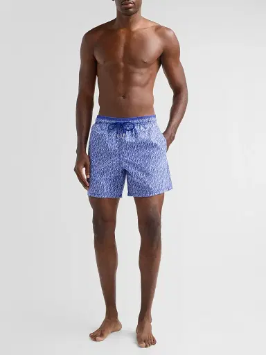 Vilebrequin Men's Graphic Shells Swim Trunks - Royal Sky | Thumbnail 2 Vilebrequin Men's Graphic Shells Swim Trunks - Royal Sky | Thumbnail 2