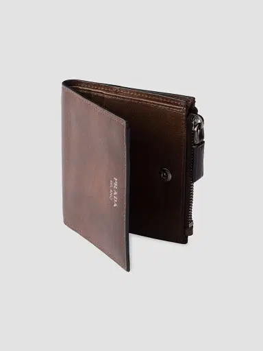 Prada Men's Leather Wallet - Brown | Thumbnail 4 Prada Men's Leather Wallet - Brown | Thumbnail 4