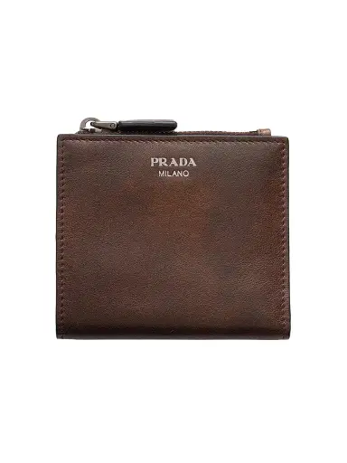 Prada Men's Leather Wallet - Brown | Thumbnail 1 Prada Men's Leather Wallet - Brown | Thumbnail 1