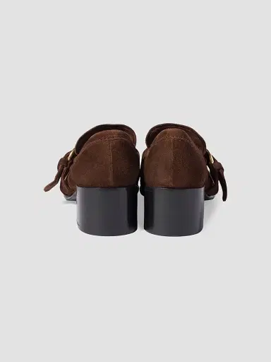 Miu Miu Women's Suede Loafers with Buckle - Brown | Thumbnail 3 Miu Miu Women's Suede Loafers with Buckle - Brown | Thumbnail 3