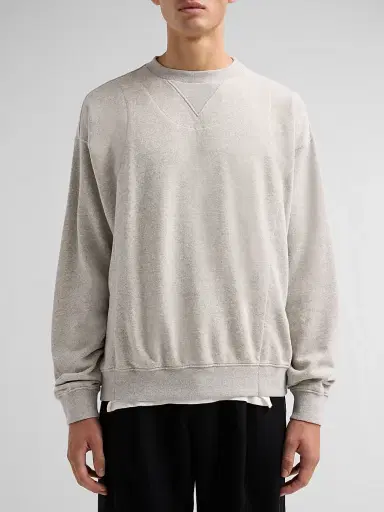 Maison Margiela Men's Double Layered Crewneck Sweatshirt - Grey Melange | Thumbnail 5 Maison Margiela Men's Double Layered Crewneck Sweatshirt - Grey Melange | Thumbnail 5