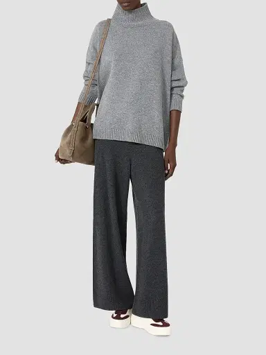 Weekend Max Mara Women's Wool Knit Turtleneck Jumper - Medium Grey | Thumbnail 2 Weekend Max Mara Women's Wool Knit Turtleneck Jumper - Medium Grey | Thumbnail 2