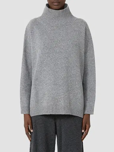 Weekend Max Mara Women's Wool Knit Turtleneck Jumper - Medium Grey | Thumbnail 3 Weekend Max Mara Women's Wool Knit Turtleneck Jumper - Medium Grey | Thumbnail 3