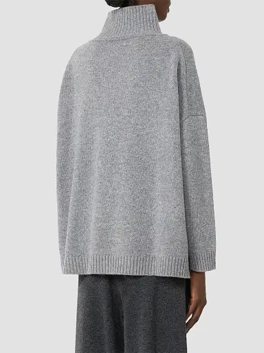 Weekend Max Mara Women's Wool Knit Turtleneck Jumper - Medium Grey | Thumbnail 4 Weekend Max Mara Women's Wool Knit Turtleneck Jumper - Medium Grey | Thumbnail 4