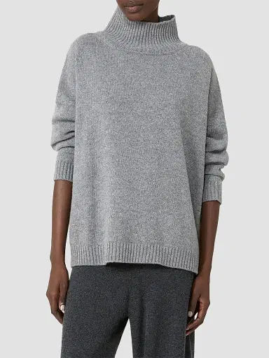 Weekend Max Mara Women's Wool Knit Turtleneck Jumper - Medium Grey | Thumbnail 5 Weekend Max Mara Women's Wool Knit Turtleneck Jumper - Medium Grey | Thumbnail 5