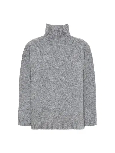 Weekend Max Mara Women's Wool Knit Turtleneck Jumper - Medium Grey | Thumbnail 1 Weekend Max Mara Women's Wool Knit Turtleneck Jumper - Medium Grey | Thumbnail 1
