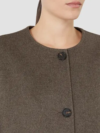 Max Mara Women's Cropped Wool Broadcloth Jacket - Medium Grey | Thumbnail 5 Max Mara Women's Cropped Wool Broadcloth Jacket - Medium Grey | Thumbnail 5