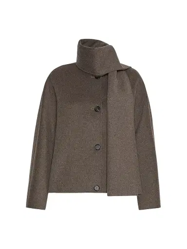 Max Mara Women's Cropped Wool Broadcloth Jacket - Medium Grey | Thumbnail 1 Max Mara Women's Cropped Wool Broadcloth Jacket - Medium Grey | Thumbnail 1