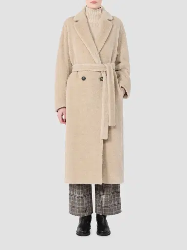 Max Mara Women's Double Breasted Alpaca and Wool Coat - Albino | Thumbnail 2 Max Mara Women's Double Breasted Alpaca and Wool Coat - Albino | Thumbnail 2