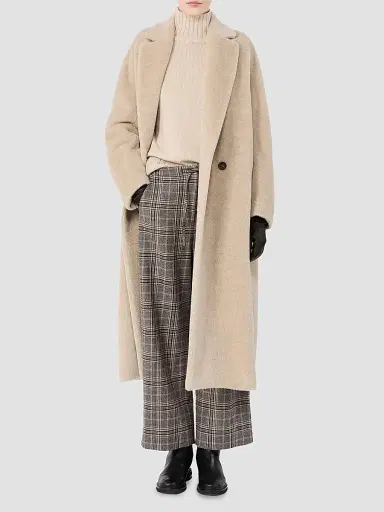 Max Mara Women's Double Breasted Alpaca and Wool Coat - Albino | Thumbnail 3 Max Mara Women's Double Breasted Alpaca and Wool Coat - Albino | Thumbnail 3