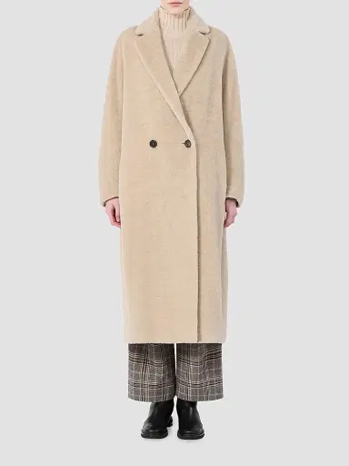 Max Mara Women's Double Breasted Alpaca and Wool Coat - Albino | Thumbnail 5 Max Mara Women's Double Breasted Alpaca and Wool Coat - Albino | Thumbnail 5