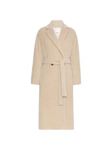 Max Mara Women's Double Breasted Alpaca and Wool Coat - Albino | Thumbnail 1 Max Mara Women's Double Breasted Alpaca and Wool Coat - Albino | Thumbnail 1