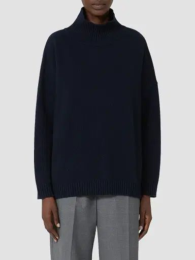 Weekend Max Mara Women's Wool Knit Turtleneck Jumper - Navy | Thumbnail 3 Weekend Max Mara Women's Wool Knit Turtleneck Jumper - Navy | Thumbnail 3