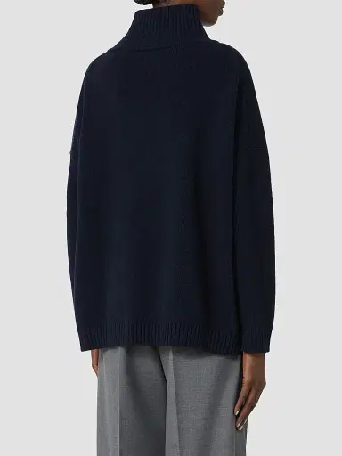 Weekend Max Mara Women's Wool Knit Turtleneck Jumper - Navy | Thumbnail 4 Weekend Max Mara Women's Wool Knit Turtleneck Jumper - Navy | Thumbnail 4